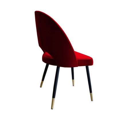 Czerwone tapicerowane krzesło LUNA materiał MG-31 ze złotą nóżką