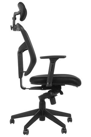 Fotel biurowy gabinetowy z wysuwem siedziska JAWA krzesło biurowe obrotowe szare