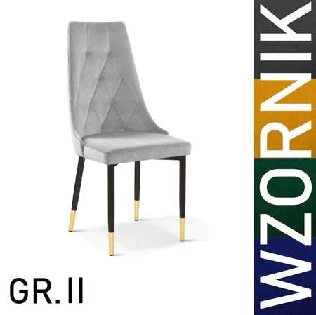 Krzesło CAREN II - wzornik GR2 ze złotą końcówką