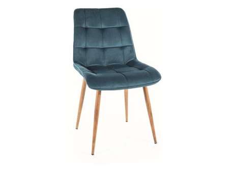 Krzesło Chic z aksamitnej tkaniny w kolorze turkusowym