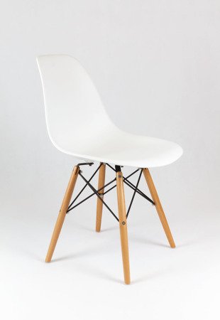 SK Design KR012 Białe Krzesło - Nogi Buk 