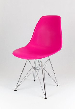 SK Design KR012 Ciemnoróżowe Krzesło, Chromowane nogi