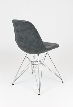 SK Design KR012 Tapicerowane Krzesło Eko, Chromowane nogi