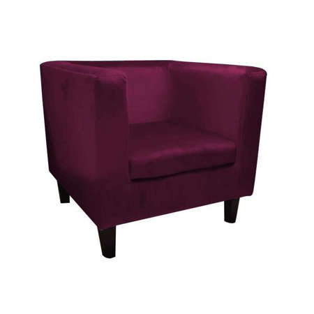 Tapicerowany fotel BACARDI w kolorze burgundowym MG02