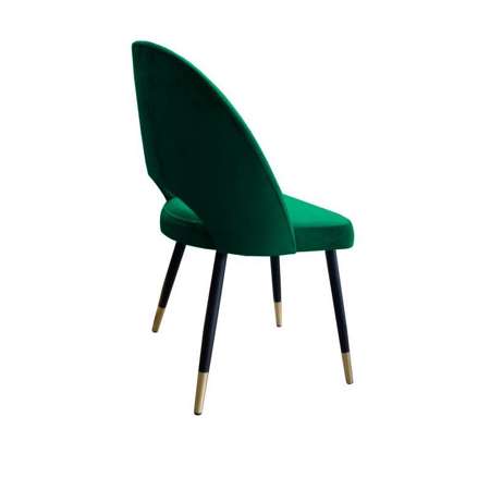 Zielone tapicerowane krzesło LUNA materiał MG-25 ze złotą nóżką