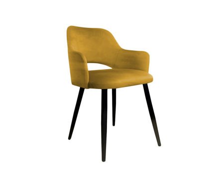 Żółte tapicerowane krzesło STAR materiał MG-15